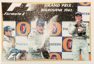 2003 Edizione Figurine Formula 1 #232 David Coulthard / Juan Pablo Montoya / Kimi Raikkonen Front