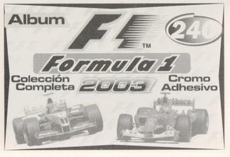 2003 Edizione Figurine Formula 1 #240 Kimi Raikkonen / Rubens Barrichello / Fernando Alonso Back