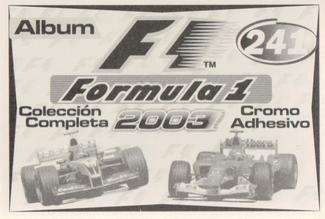 2003 Edizione Figurine Formula 1 #241 Rubens Barrichello / Juan Pablo Montoya / Kimi Raikkonen Back