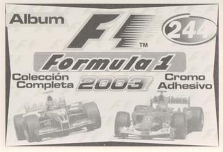 2003 Edizione Figurine Formula 1 #244 Michael Schumacher Back