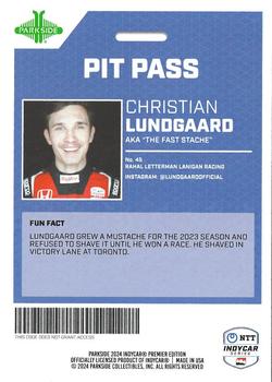 2024 Parkside IndyCar Premier Edition - Pit Pass #PP-CL Christian Lundgaard Back