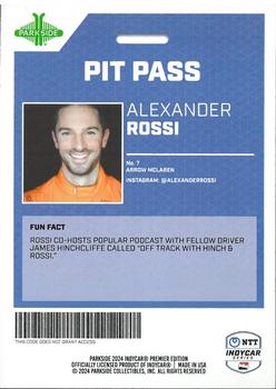 2024 Parkside IndyCar Premier Edition - Pit Pass #PP-AR Alexander Rossi Back