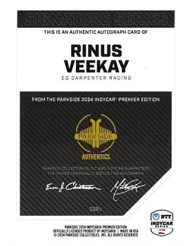 2024 Parkside IndyCar Premier Edition - Signature Series #SSRV Rinus VeeKay Back