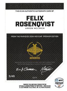 2024 Parkside IndyCar Premier Edition - Signature Series Blue #SSFR Felix Rosenqvist Back