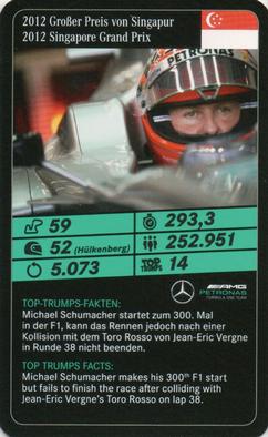 2020 Top Trumps Mercedes-AMG Petronas Formula One Team #NNO 2012 Singapore Grand Prix Front
