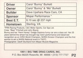 1991 Big Time Drag - Promos #P2 Bunny Burkett Back