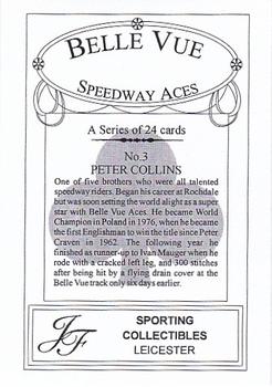 2001 J F Sporting Belle Vue Speedway Aces #3 Peter Collins Back