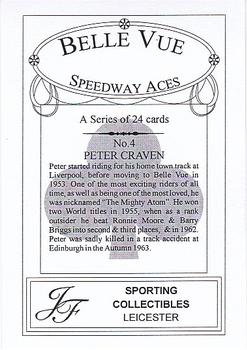 2001 J F Sporting Belle Vue Speedway Aces #4 Peter Craven Back