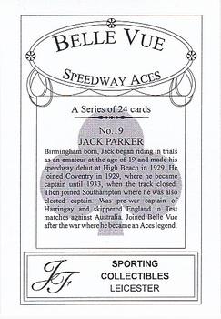 2001 J F Sporting Belle Vue Speedway Aces #19 Jack Parker Back
