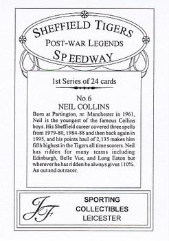 2001 J F Sporting Sheffield Tigers Speedway Post War Legends #6 Neil Collins Back