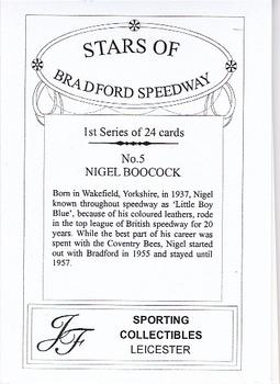 2004 J F Sporting Stars of Bradford Speedway #5 Nigel Boocock Back