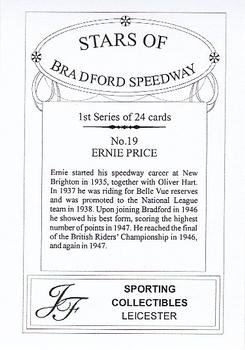 2004 J F Sporting Stars of Bradford Speedway #19 Ernie Price Back