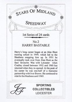 2006 J F Sporting Stars of Midland Speedway #2 Harry Bastable Back