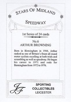 2006 J F Sporting Stars of Midland Speedway #6 Arthur Browning Back