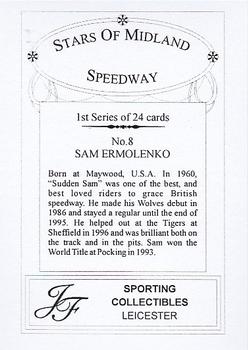 2006 J F Sporting Stars of Midland Speedway #8 Sam Ermolenko Back