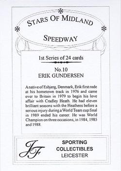 2006 J F Sporting Stars of Midland Speedway #10 Erik Gundersen Back