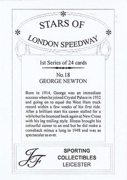 2002 J F Sporting Stars of London Speedway #18 George Newton Back