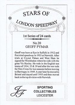 2002 J F Sporting Stars of London Speedway #20 Geoff Pymar Back