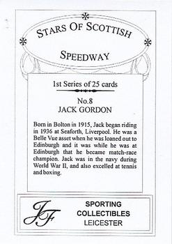 2002 J F Sporting Stars of Scottish Speedway #8 Jack Gordon Back