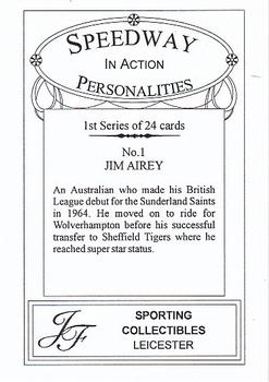 2000 Speedway Personalities in Action Series 1 #1 Jim Airey Back