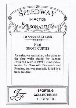 2000 Speedway Personalities in Action Series 1 #6 Geoff Curtis Back