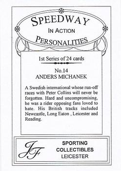 2000 Speedway Personalities in Action Series 1 #14 Anders Michanek Back