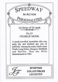 2000 Speedway Personalities in Action Series 1 #15 Charlie Monk Back