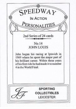 2001 Speedway Personalities in Action Series 2 #14 John Louis Back