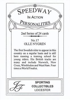 2001 Speedway Personalities in Action Series 2 #17 Olle Nygren Back