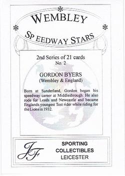 2000 Wembley Speedway Stars Series 2 #2 Gordon Byers Back
