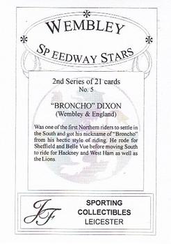 2000 Wembley Speedway Stars Series 2 #5 Broncho Dixon Back