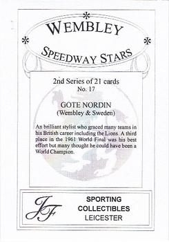 2000 Wembley Speedway Stars Series 2 #17 Gote Nordin Back