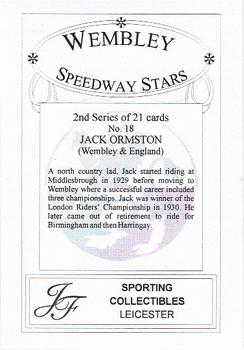 2000 Wembley Speedway Stars Series 2 #18 Jack Ormston Back