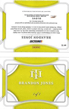 2023 Panini National Treasures - Jumbo Glove Patch Signature Booklet Laundry Tag #BJ Brandon Jones Back