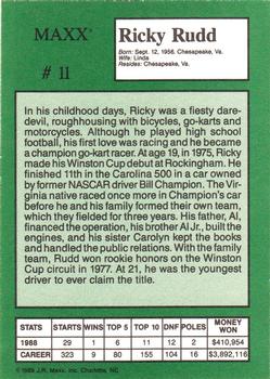1989 Maxx Crisco #11 Ricky Rudd Back