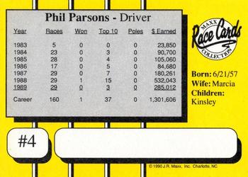 1990 Maxx - Glossy #4 Phil Parsons Back