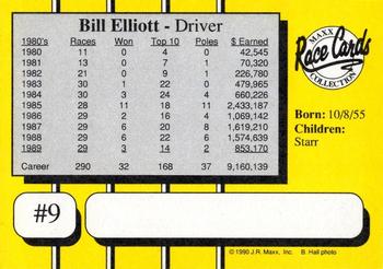 1990 Maxx - Glossy #9 Bill Elliott Back