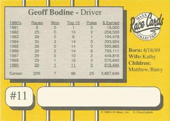 1990 Maxx - Glossy #11 Geoff Bodine Back