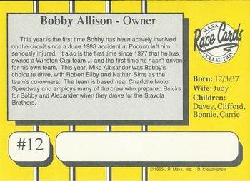 1990 Maxx - Glossy #12 Bobby Allison Back