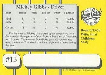 1990 Maxx - Glossy #13 Mickey Gibbs Back