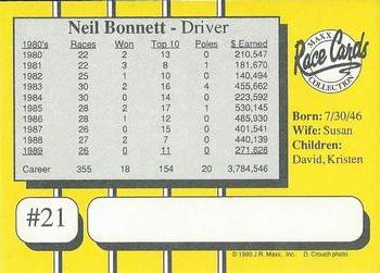 1990 Maxx - Glossy #21 Neil Bonnett Back