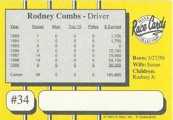 1990 Maxx - Glossy #34 Rodney Combs Back