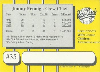 1990 Maxx - Glossy #35 Jimmy Fennig Back