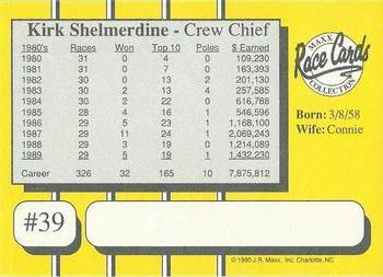 1990 Maxx - Glossy #39 Kirk Shelmerdine Back