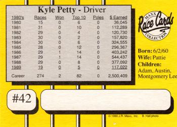1990 Maxx - Glossy #42 Kyle Petty Back