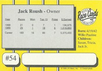 1990 Maxx - Glossy #54 Jack Roush Back