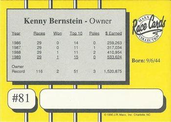 1990 Maxx - Glossy #81 Kenny Bernstein Back
