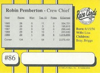 1990 Maxx - Glossy #86 Robin Pemberton Back