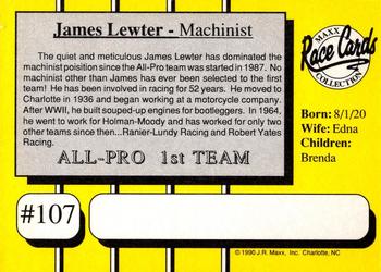 1990 Maxx - Glossy #107 James Lewter Back