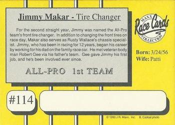 1990 Maxx - Glossy #114 Jimmy Makar Back